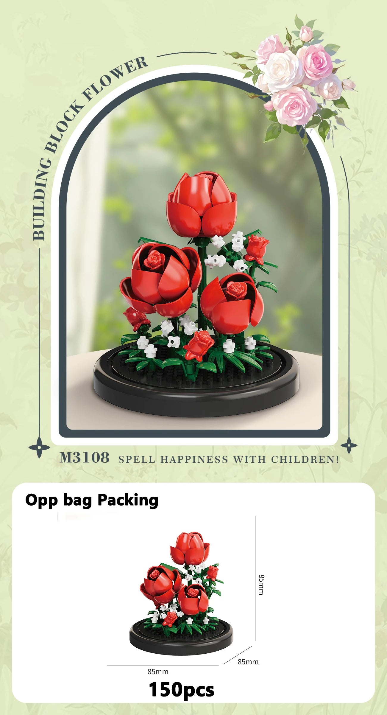 Eternal Flower Bouquet Micro - Building Blocks Set – DIY Bonsai Puzzle for Home Decor, Gift & Creative Play - Nordshop Hamburg