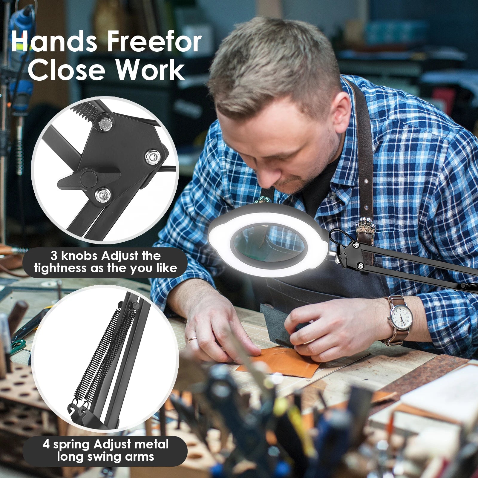 72LED Illuminated Magnifying Glass – 8X/10X USB Magnifier with 3 - Color Light for Repair, Beauty & Reading - Nordshop Hamburg