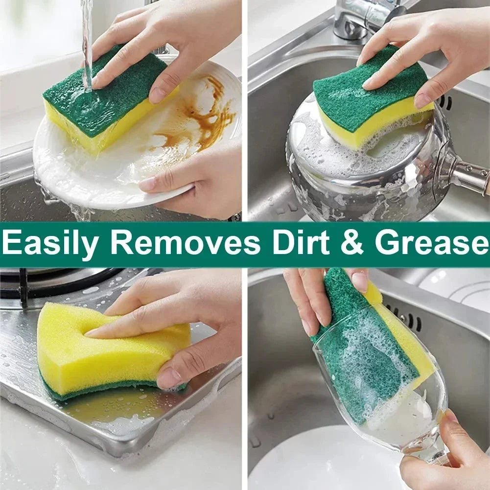 Double-Sided Magic Sponge – Heavy-Duty Rust & Grease Cleaner for Pots, Pans & Kitchen Surfaces