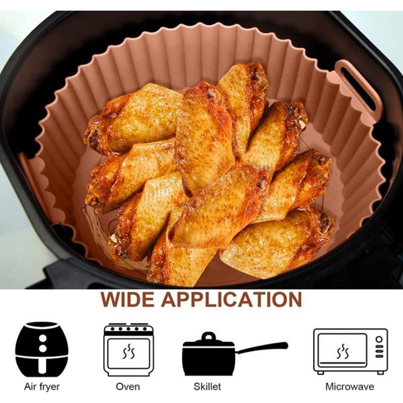 Reusable Silicone Air Fryer Liners – Non-Stick, Dishwasher Safe Basket Pot