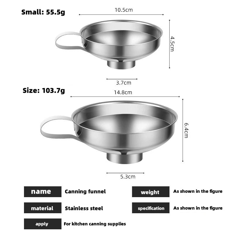 Wide Mouth Stainless Steel Funnel – Multipurpose Canning Funnel for Jars, Liquids & Spices