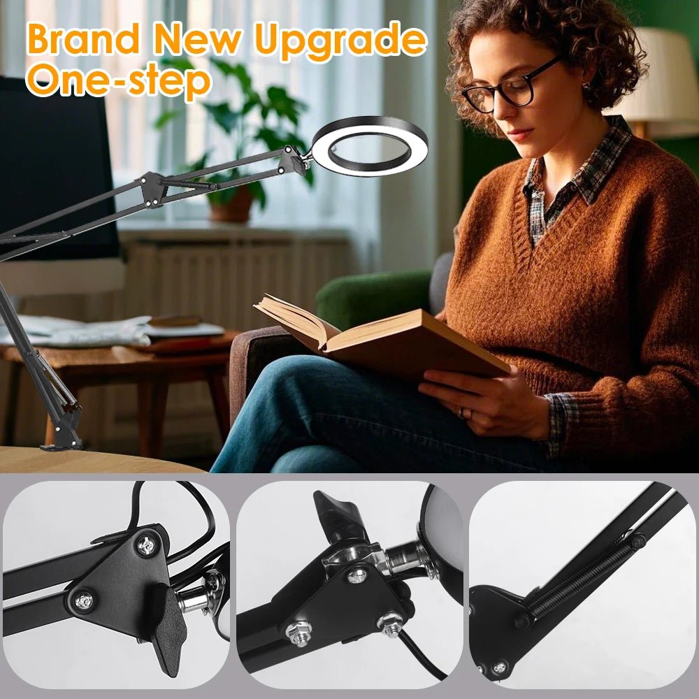 72LED Illuminated Magnifying Glass – 8X/10X USB Magnifier with 3 - Color Light for Repair, Beauty & Reading - Nordshop Hamburg