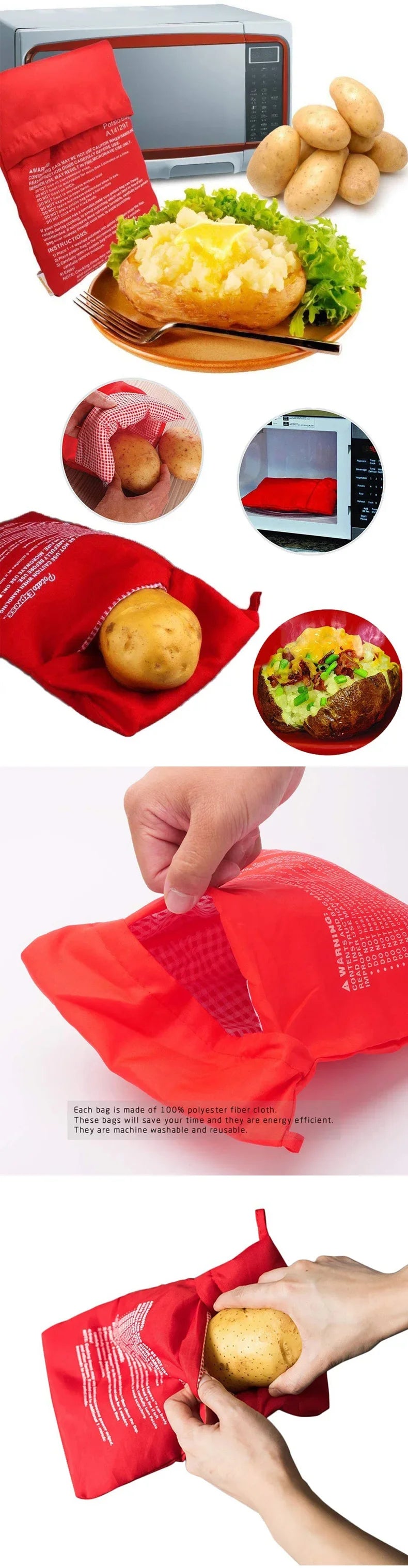 Magic Potato Cooker Bag – Perfect Baked Potatoes in 4 Minutes! - Nordshop Hamburg