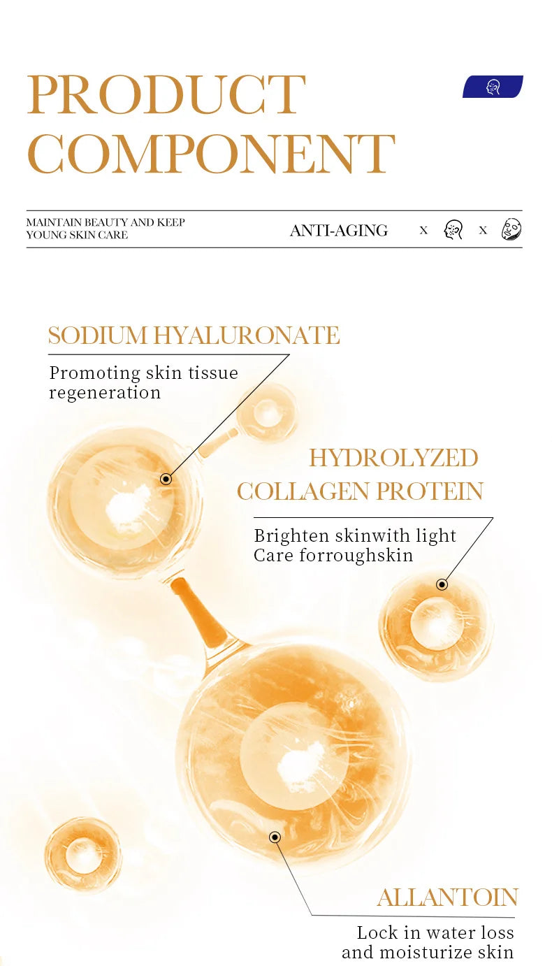 Korean Collagen Face Mask 10-Pack - Anti-Aging, Firming & Brightening