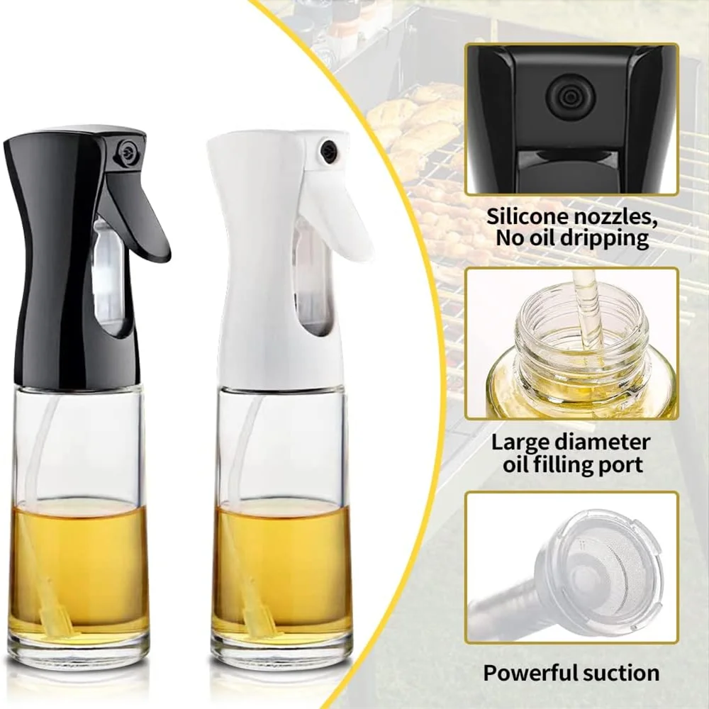 Non-Aerosol Olive Oil Sprayer Bottle – Reusable Kitchen Mist Dispenser for Oil & Vinegar