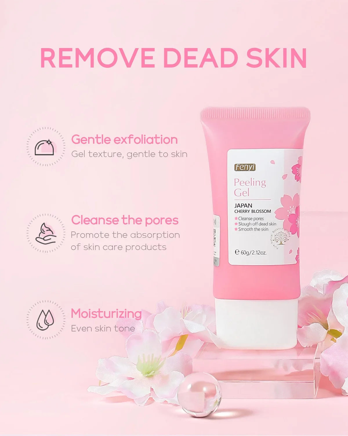 Sakura Blossom Exfoliating Gel – Deep Clean, Brighten & Hydrate Facial Skin Repair