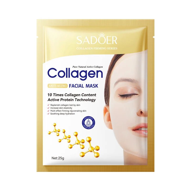 Korean Collagen Face Mask 10-Pack - Anti-Aging, Firming & Brightening