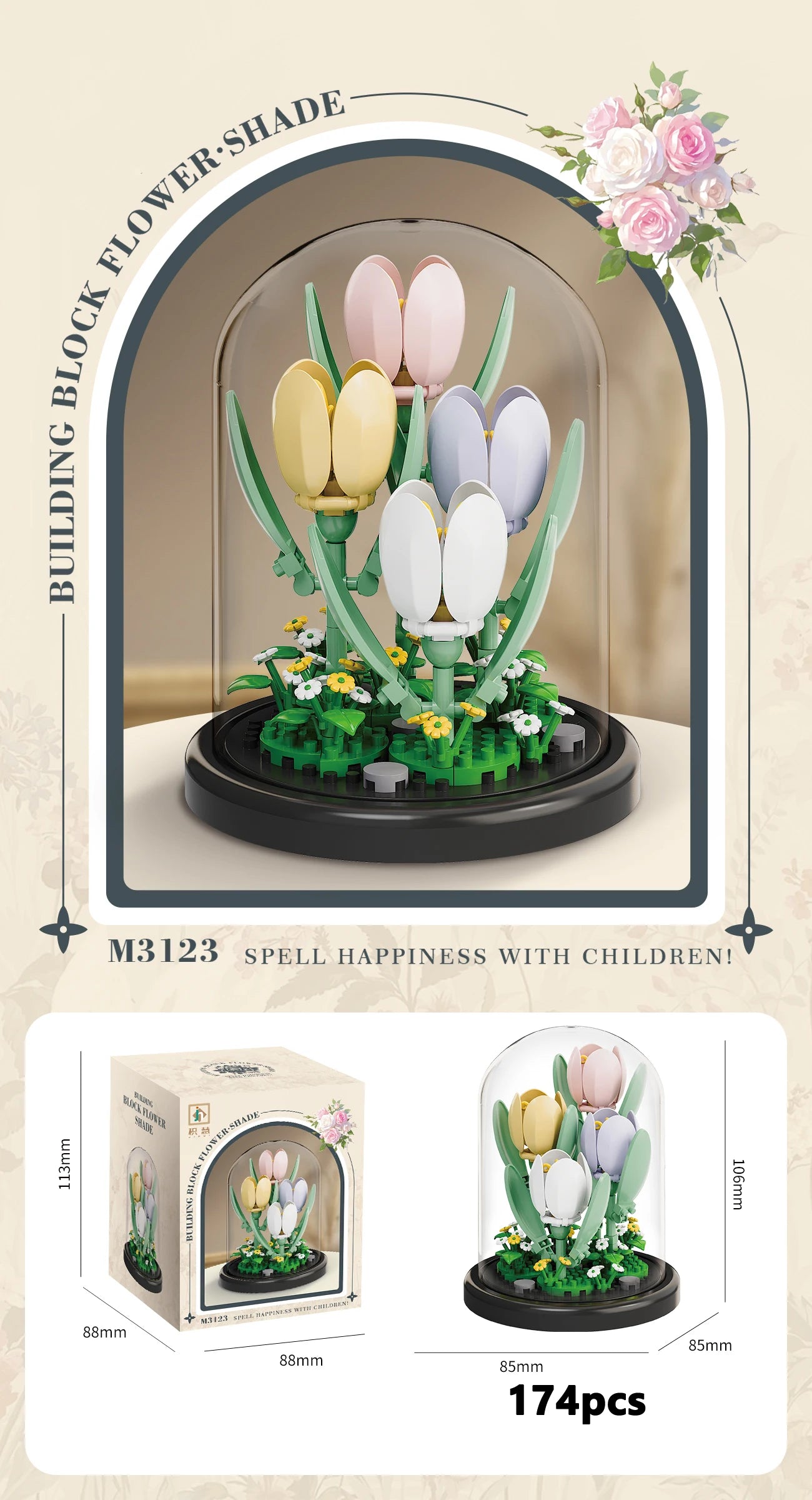 Eternal Flower Bouquet Micro-Building Blocks Set – DIY Bonsai Puzzle for Home Decor, Gift & Creative Play