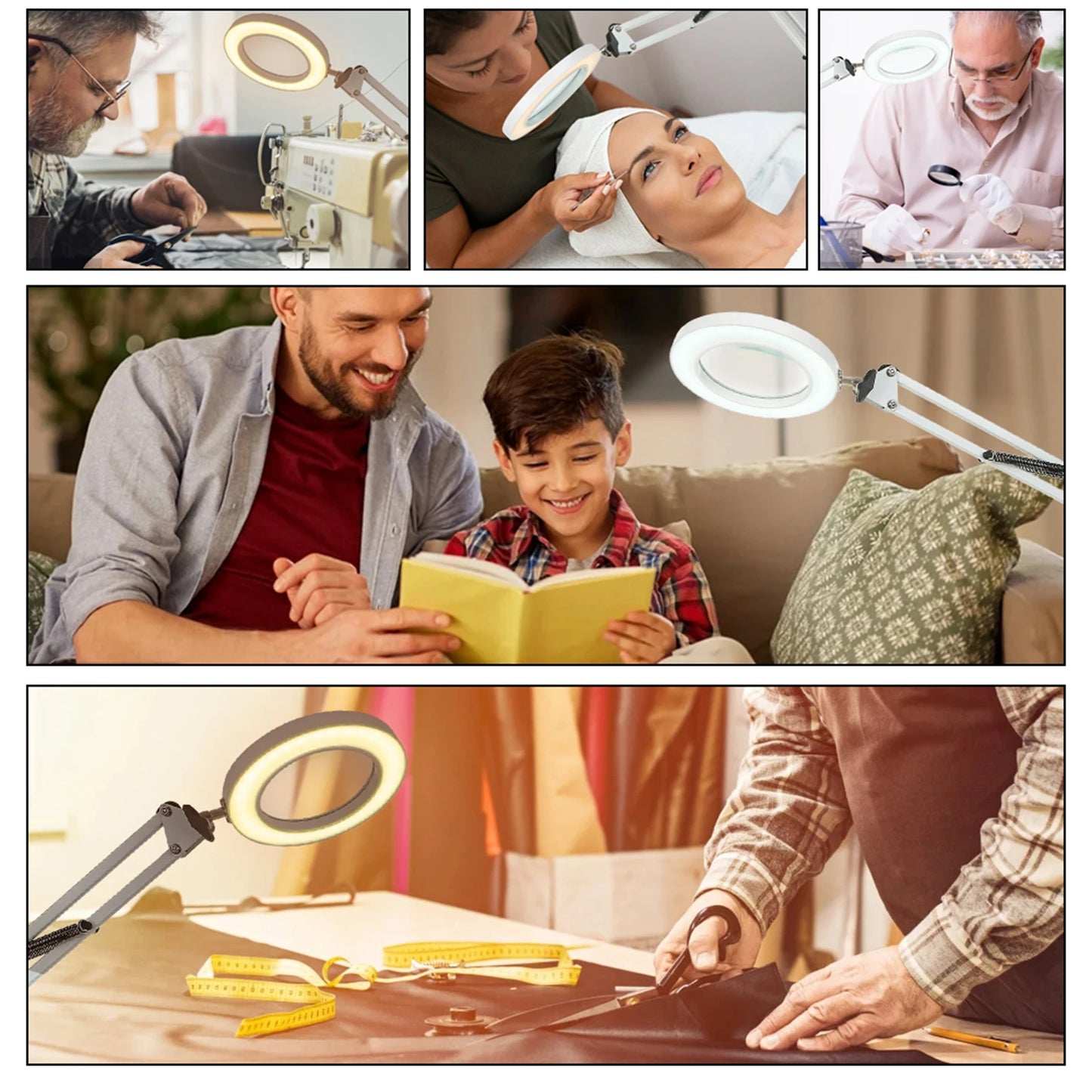 72LED Illuminated Magnifying Glass – 8X/10X USB Magnifier with 3 - Color Light for Repair, Beauty & Reading - Nordshop Hamburg