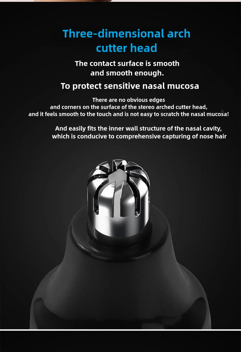 Rechargeable 2-in-1 Nose & Facial Hair Trimmer – Portable Men's Grooming Kit for Precision and Comfort