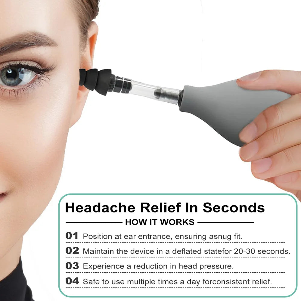 EaseEar Pro – Portable 3-Tip Suction Device for Quick Ear Pressure & Headache Relief