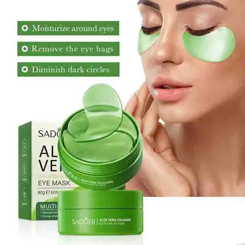 Aloe Vera Collagen Eye Patches (60pcs) – Brighten, Depuff & Smooth Fine Lines