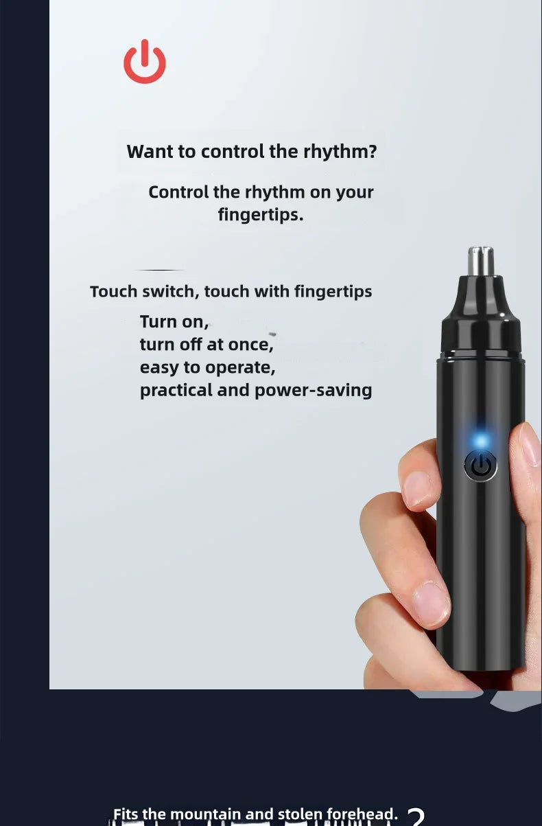Rechargeable 2-in-1 Nose & Facial Hair Trimmer – Portable Men's Grooming Kit for Precision and Comfort