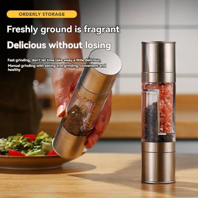 2 - in - 1 Adjustable Stainless Steel Salt & Pepper Grinder – Ceramic Mill Kitchen Tool - Nordshop Hamburg