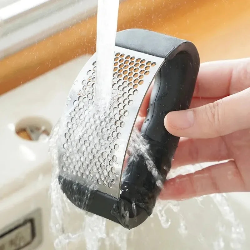 Stainless Steel Garlic Press - Easy Clean Manual Garlic Crusher & Mincer