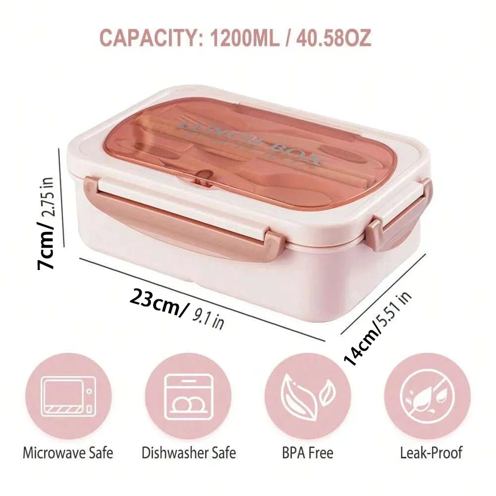 Lunch, Organized: 4-Compartment Bento Box for Adults – Leakproof & Portable Meal Prep Container