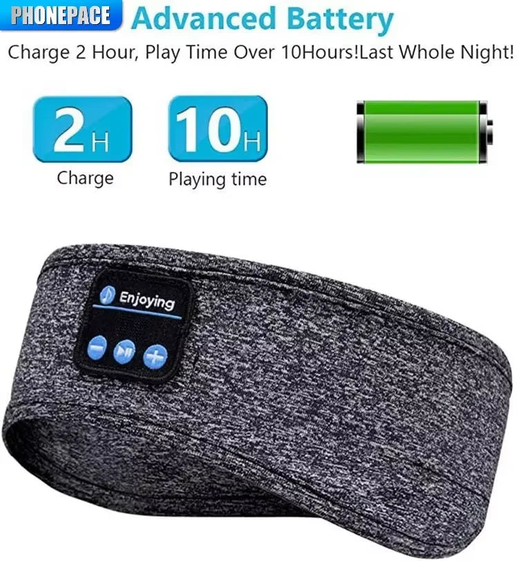 Wireless Bluetooth Sleep Headphones | Sports Headband with Built-In Earphones & Eye Mask