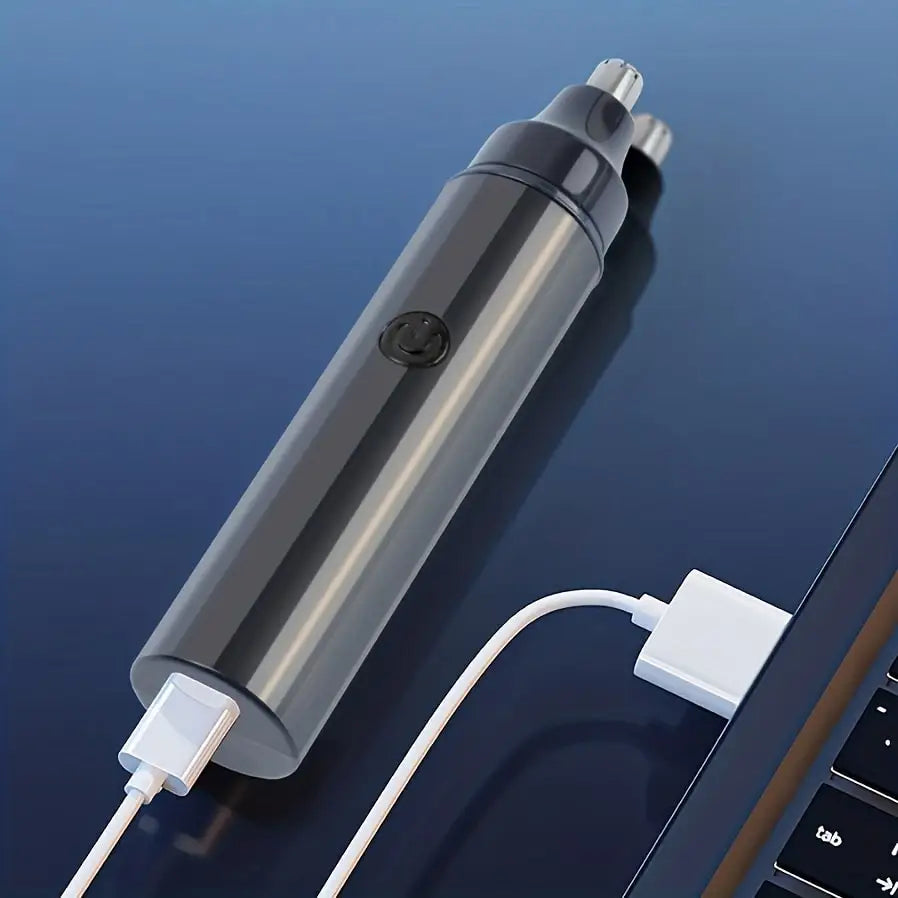 Rechargeable 2-in-1 Nose & Facial Hair Trimmer – Portable Men's Grooming Kit for Precision and Comfort