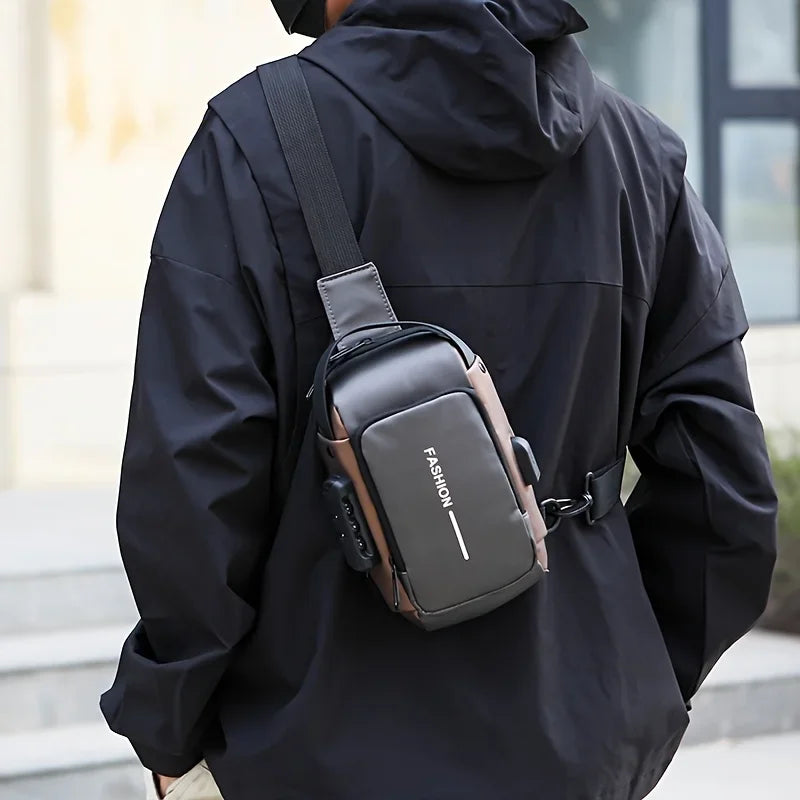 Men's Crossbody Sling Bag for Daily Use | Durable Oxford Chest Pack | Motorcycle & Commute Essential