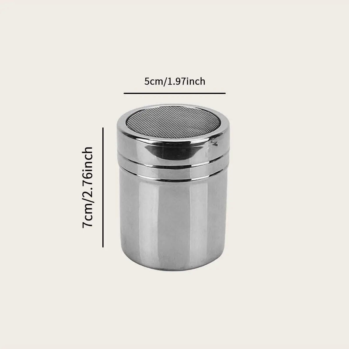 Stainless Steel Mesh Shaker - Tube Design for Salt, Pepper, Sugar & Powdered Spices