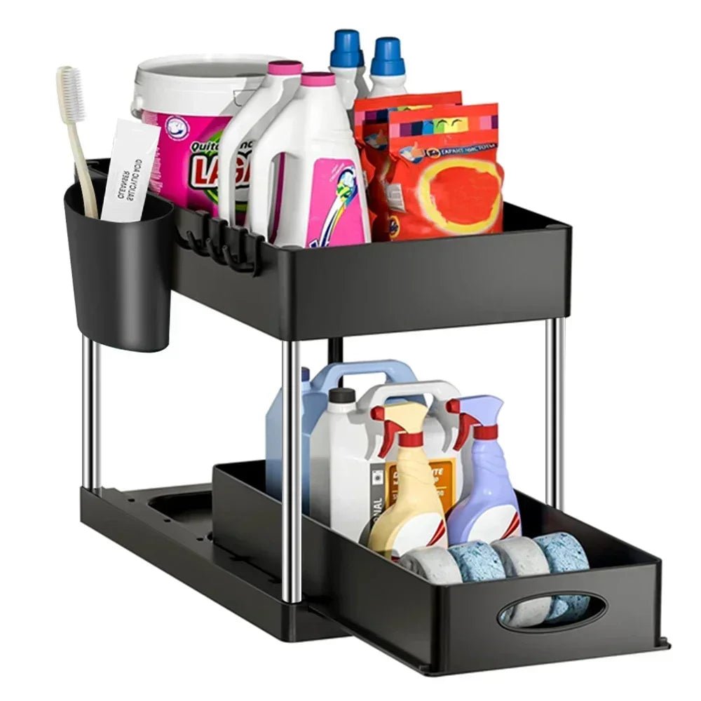 2 - Tier Sliding Under Sink Organizer – Your Cabinet's Best Friend! - Nordshop Hamburg