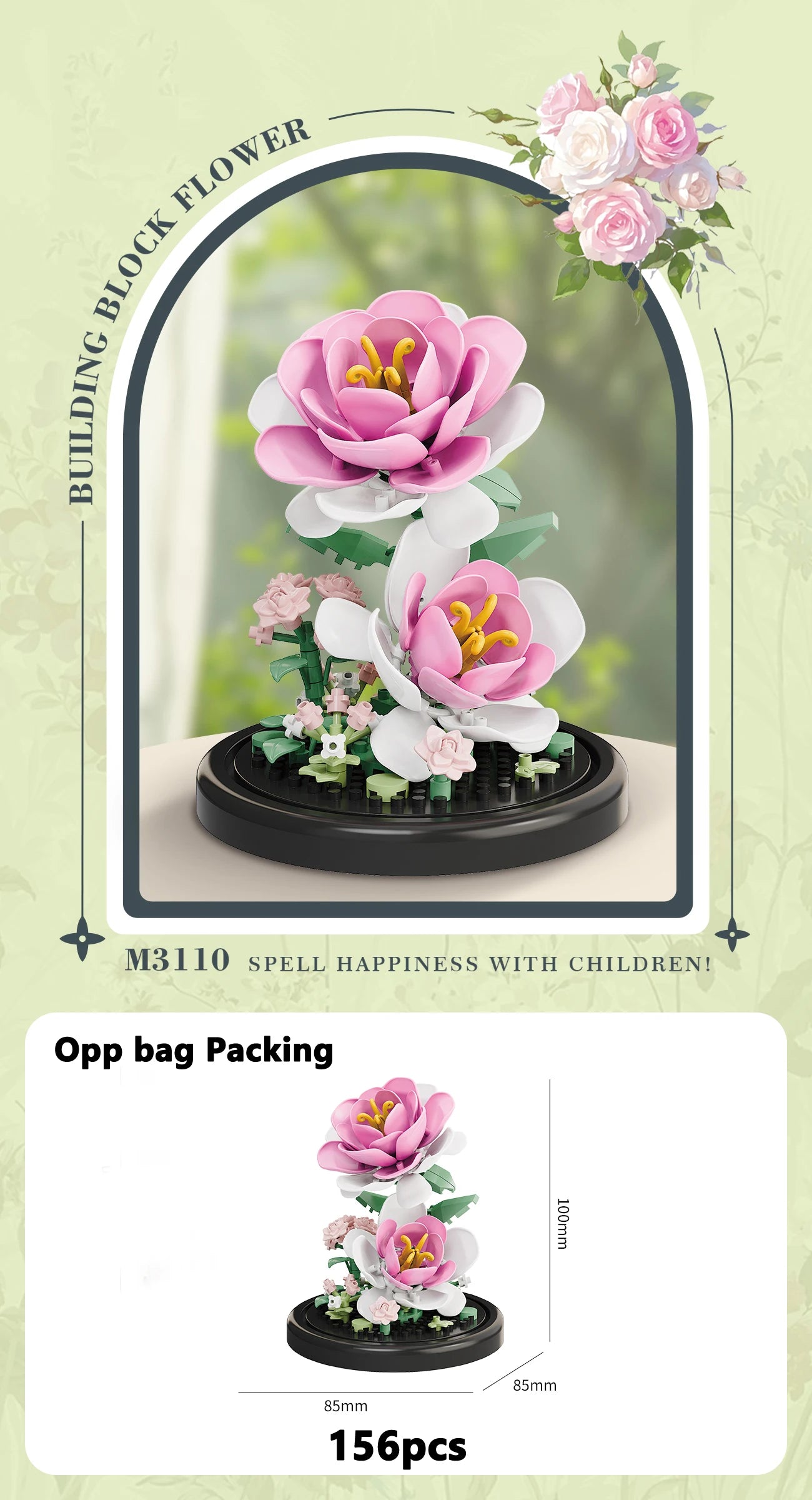 Eternal Flower Bouquet Micro-Building Blocks Set – DIY Bonsai Puzzle for Home Decor, Gift & Creative Play