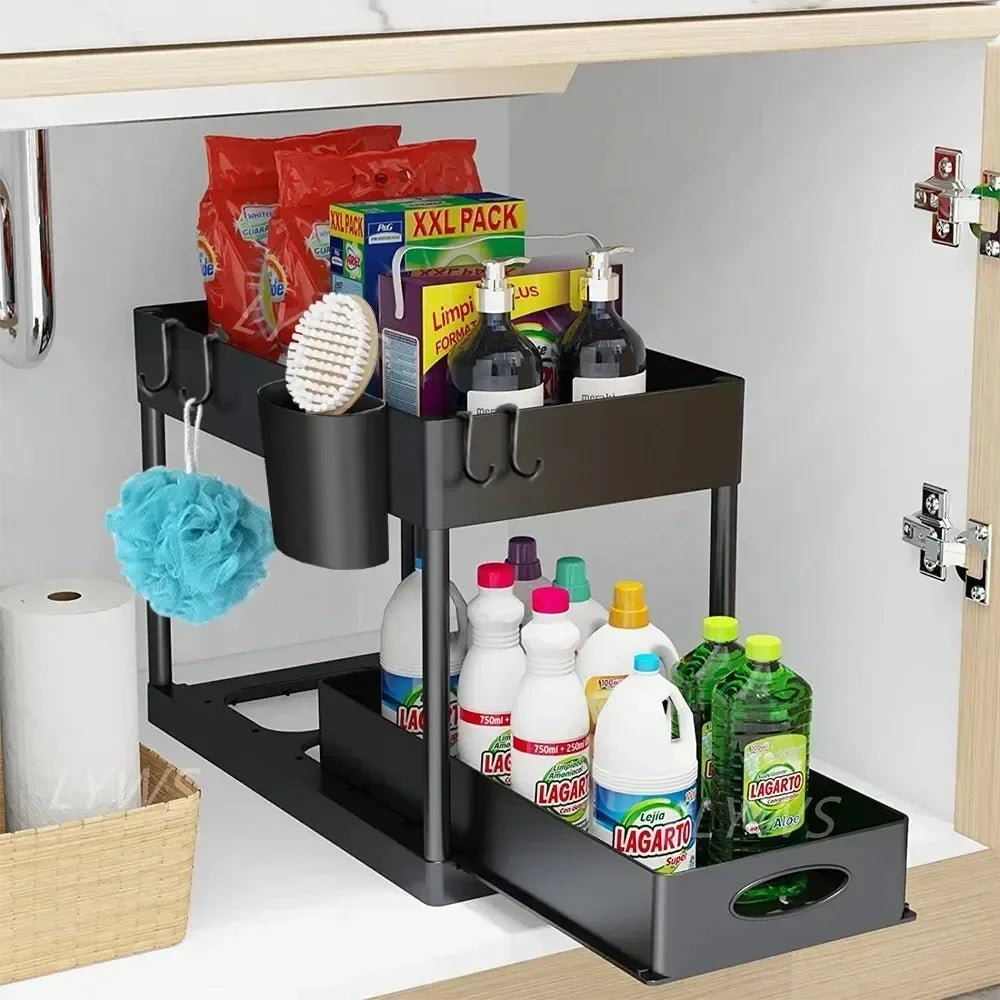 2 - Tier Sliding Under Sink Organizer – Your Cabinet's Best Friend! - Nordshop Hamburg