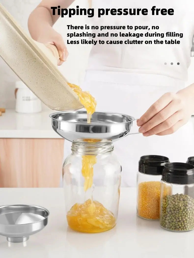 Wide Mouth Stainless Steel Funnel – Multipurpose Canning Funnel for Jars, Liquids & Spices
