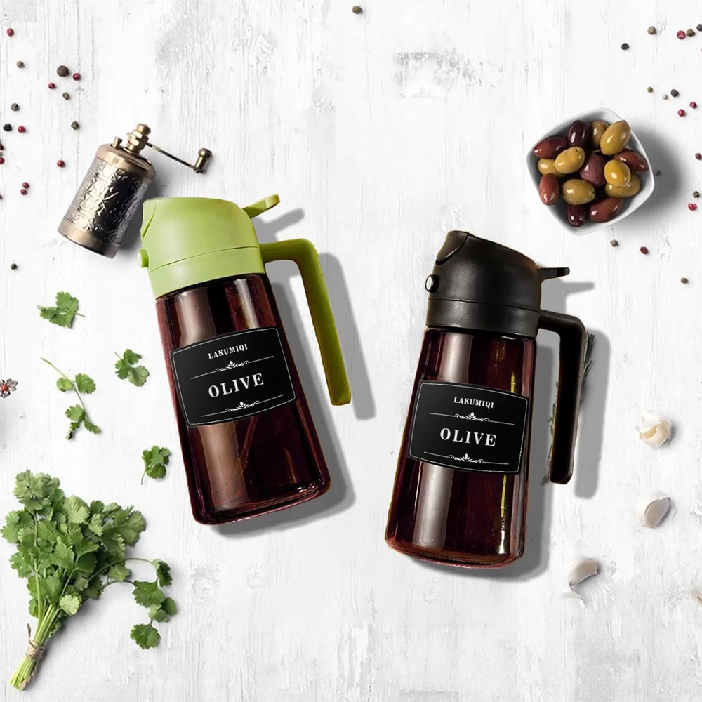 Two Ways to Drizzle: 16oz Glass Oil Dispenser & Sprayer for Precision Cooking & Healthy Dressing