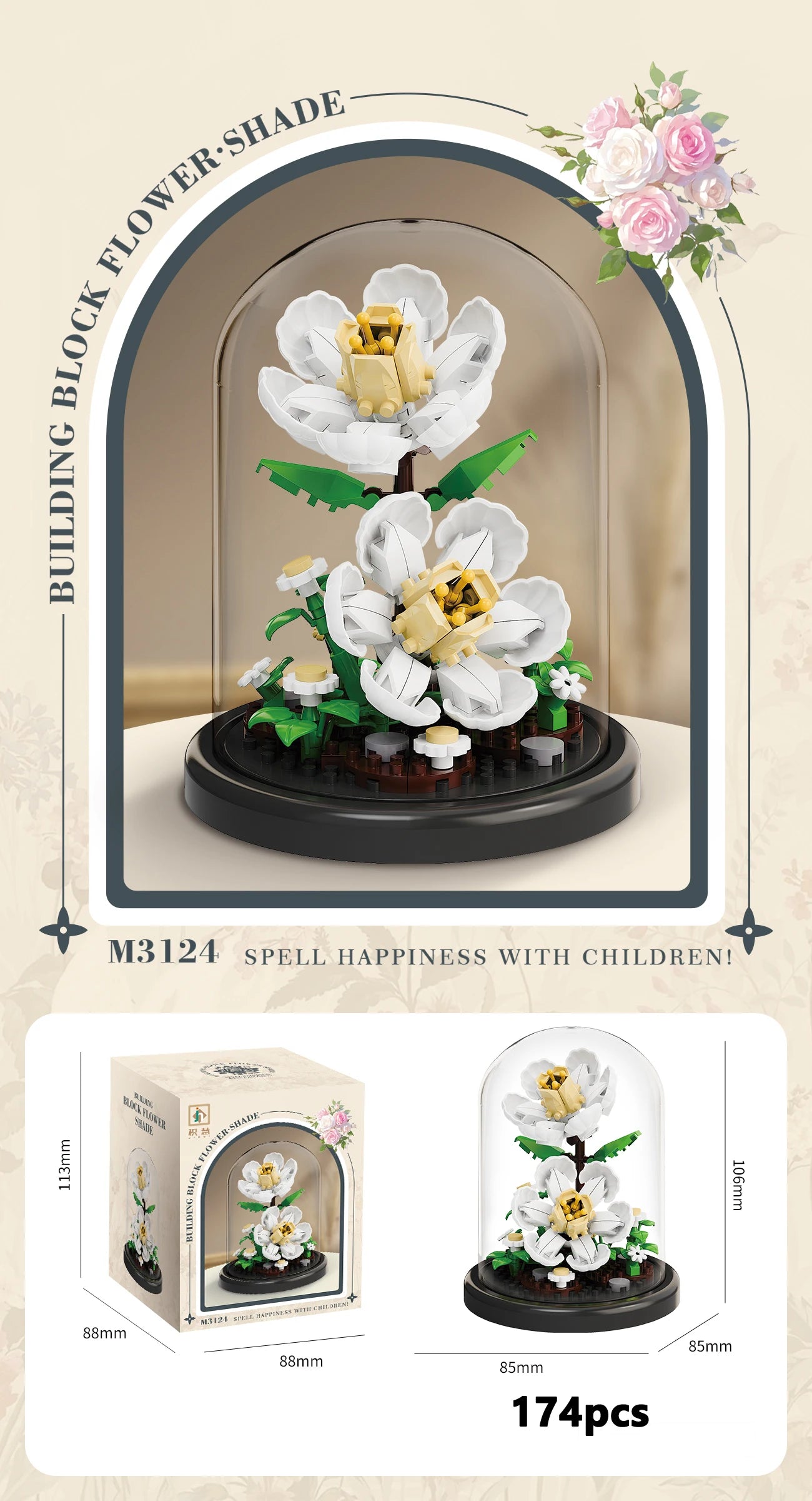 Eternal Flower Bouquet Micro-Building Blocks Set – DIY Bonsai Puzzle for Home Decor, Gift & Creative Play