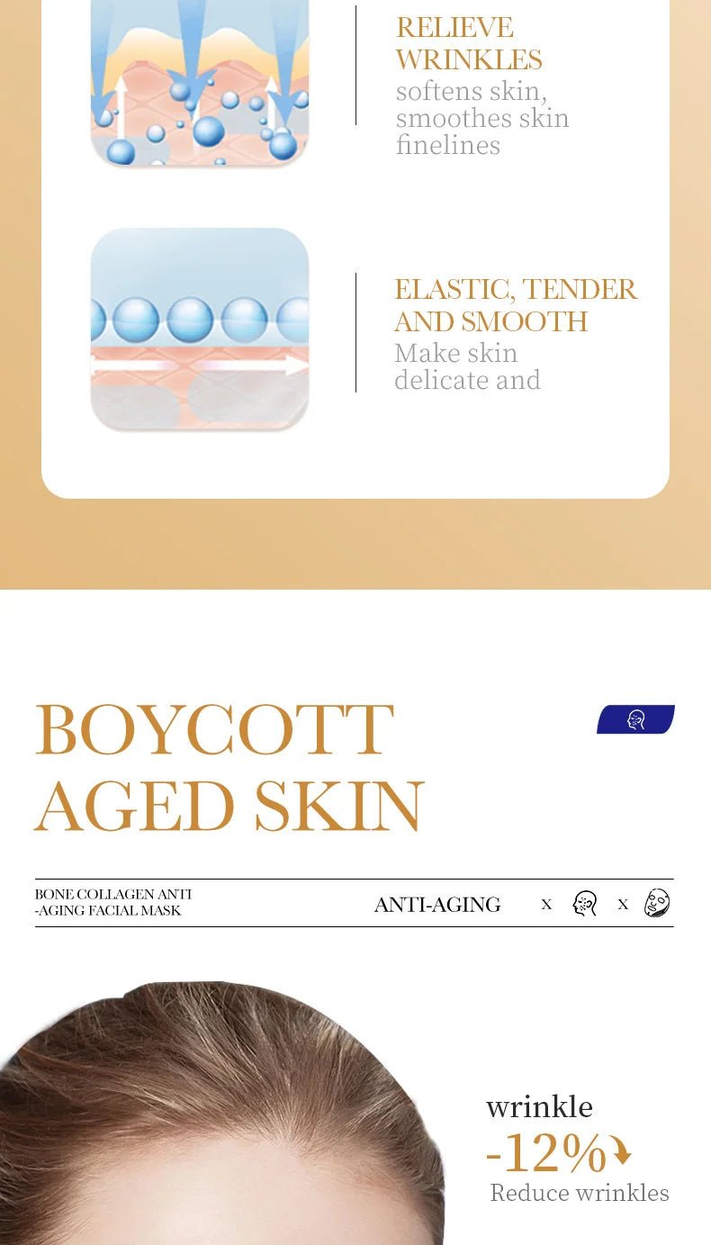 Korean Collagen Face Mask 10 - Pack - Anti - Aging, Firming & Brightening - Nordshop Hamburg