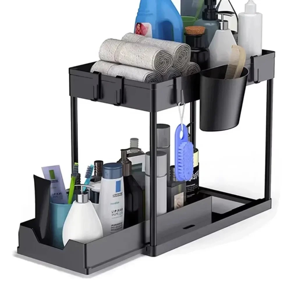 2 - Tier Sliding Under Sink Organizer – Your Cabinet's Best Friend! - Nordshop Hamburg