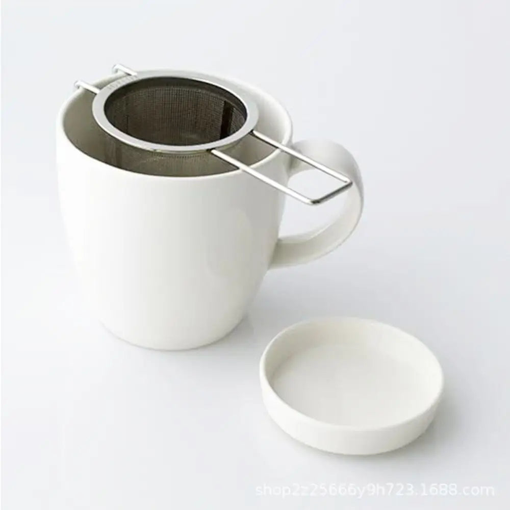 Collapsible 304 Stainless Steel Tea Strainer – Double Handle Brewer with Lid