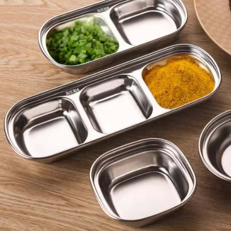 Symphony of Flavor: Stainless Steel 6-Compartment Dip & Condiment Tray for BBQ, Entertaining & Dining
