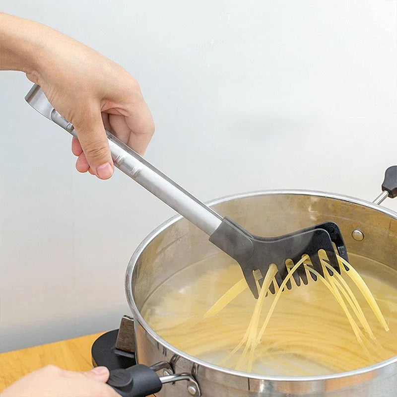 Stainless Steel Kitchen Tongs - Non-Slip, Heat-Resistant Pasta & Salad Tongs for Cooking & Serving