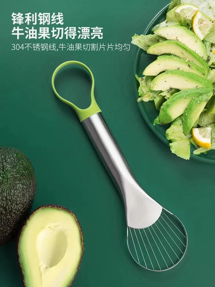 3-in-1 Avocado Slicer & Dragon Fruit Cutter - Stainless Steel Kitchen Magic