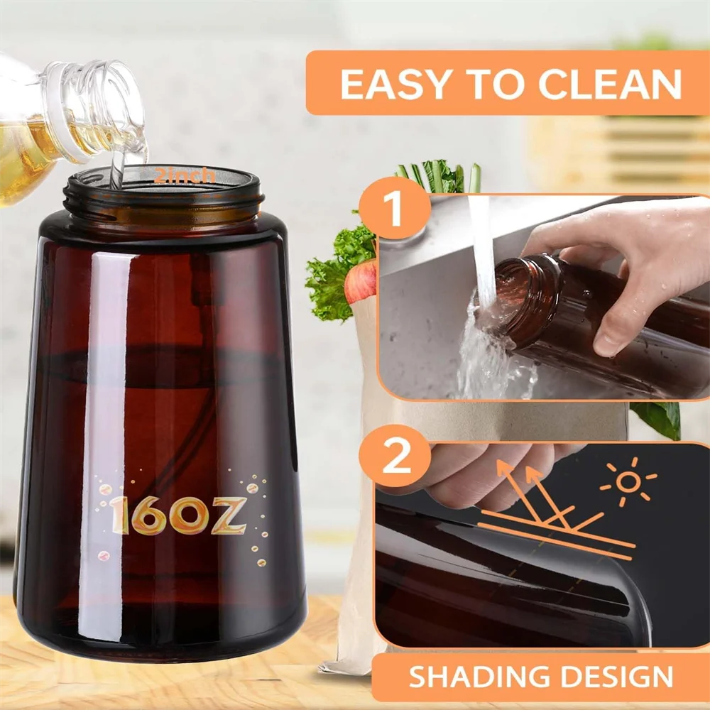 Two Ways to Drizzle: 16oz Glass Oil Dispenser & Sprayer for Precision Cooking & Healthy Dressing