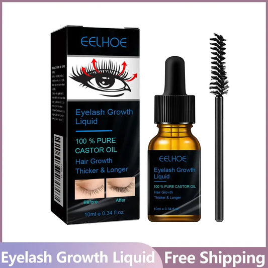 Lash & Brow Enhancer Serum: Natural Castor Oil Formula for Thicker, Longer Eyelashes & Eyebrows