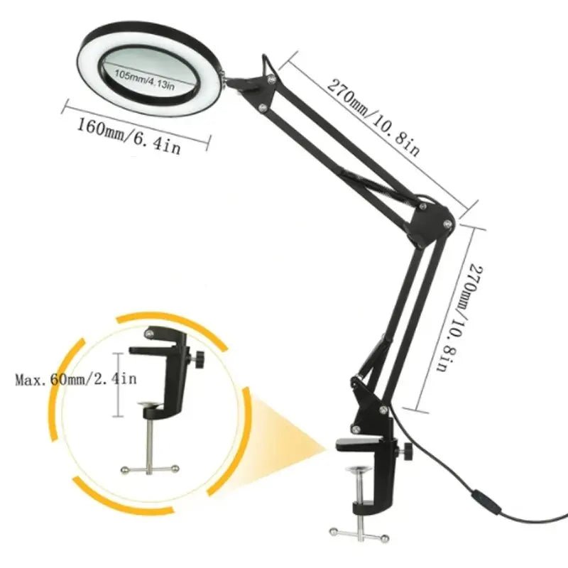 72LED Illuminated Magnifying Glass – 8X/10X USB Magnifier with 3 - Color Light for Repair, Beauty & Reading - Nordshop Hamburg