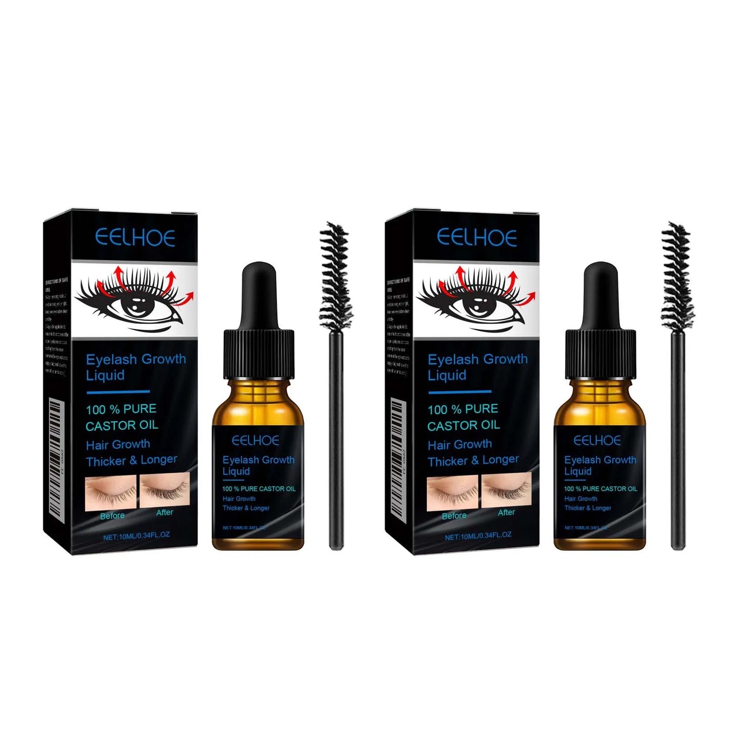 Lash & Brow Enhancer Serum: Natural Castor Oil Formula for Thicker, Longer Eyelashes & Eyebrows