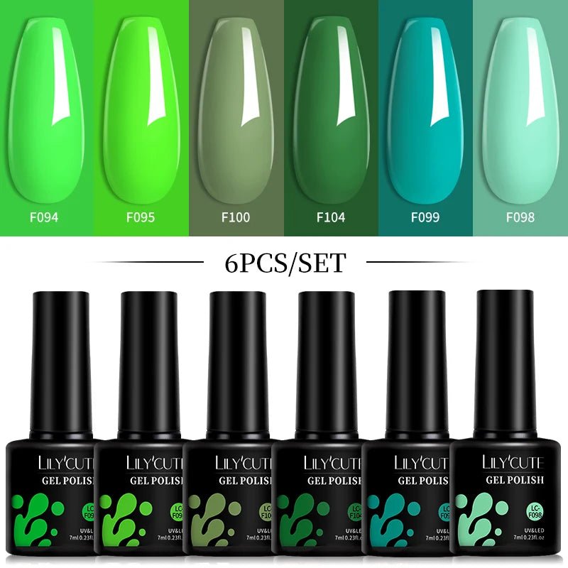 LILYCUTE DIY Nail Art Kit: 6Pcs Semi - Permanent Gel Polish Set – UV/LED Soak Off & Manicure Design - Nordshop Hamburg