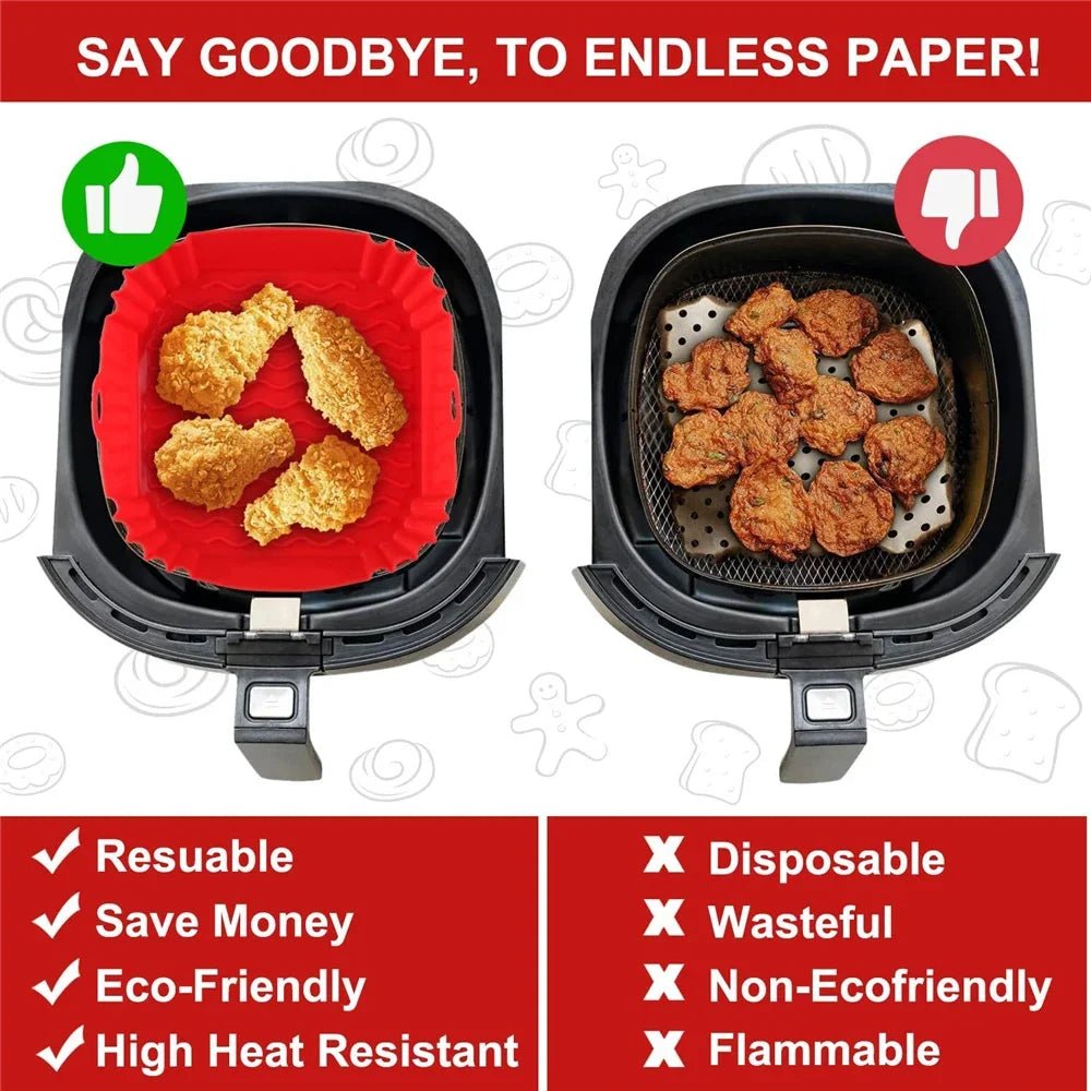 Reusable Silicone Air Fryer Liners - Non - Stick Baking Mat for Oven & Pizza - Nordshop Hamburg