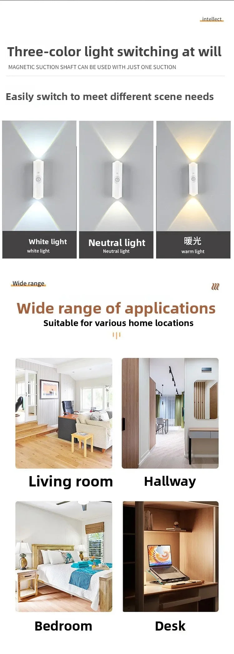 AuraGlow - Smart Magnetic Motion-Sensor Night Light with RGB Colors