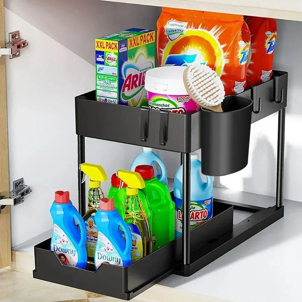 2 - Tier Sliding Under Sink Organizer – Your Cabinet's Best Friend! - Nordshop Hamburg