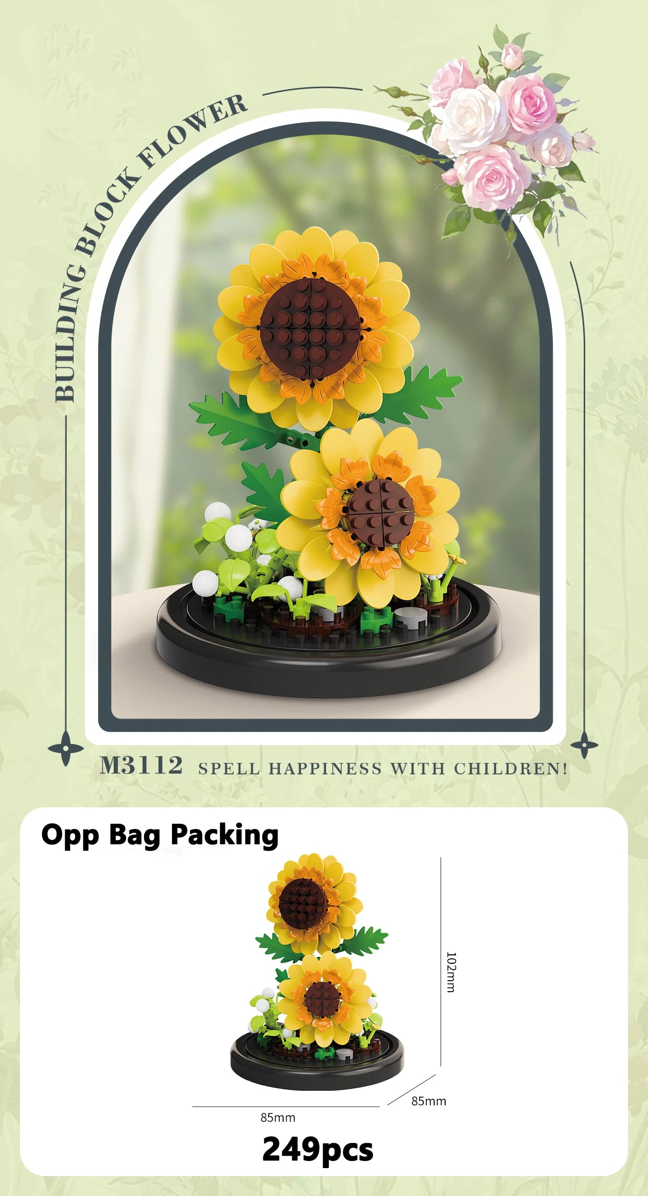 Eternal Flower Bouquet Micro - Building Blocks Set – DIY Bonsai Puzzle for Home Decor, Gift & Creative Play - Nordshop Hamburg