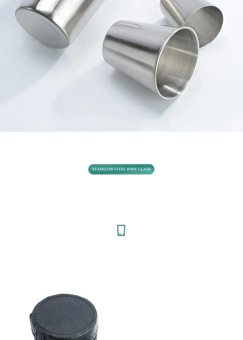 Pocket-Sized Pour: 30ml/70ml/170ml Stainless Steel Drinkware Set with Case – Perfect for Outdoor Adventures