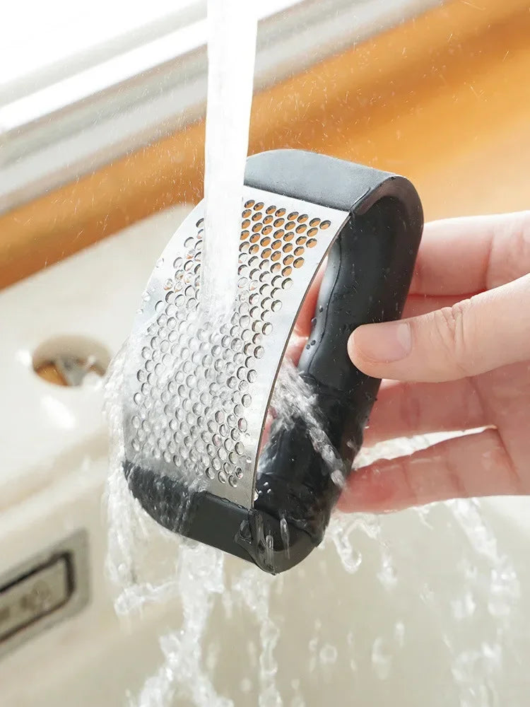 Stainless Steel Garlic Press - Easy Clean Manual Garlic Crusher & Mincer