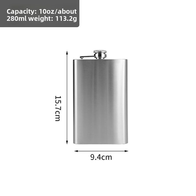 LMETJMA Stainless Steel Hip Flask Set - 4/7/10 oz with Funnel & Screw Cap for Whiskey