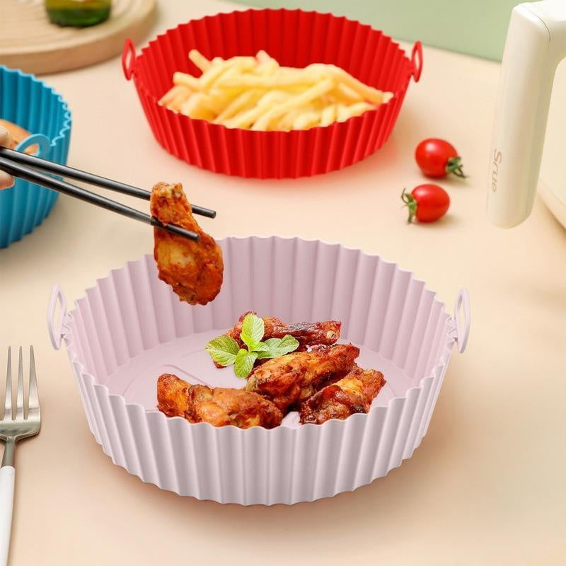 Reusable Silicone Air Fryer Liners – Non-Stick, Dishwasher Safe Basket Pot