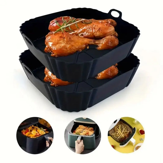 Fold & Fry Mat: Reusable Silicone Air Fryer Liner – Non-Stick, Heat Resistant & Easy Clean